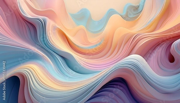Fototapeta Design a dynamic background featuring dynamic fluid shapes in pastel colors