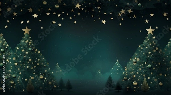 Obraz Christmas tree and stars