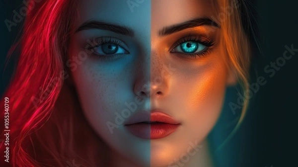 Fototapeta contrast makeup, women's makeup