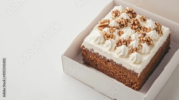 Obraz Classic Carrot Cake with Cream Cheese and Walnuts