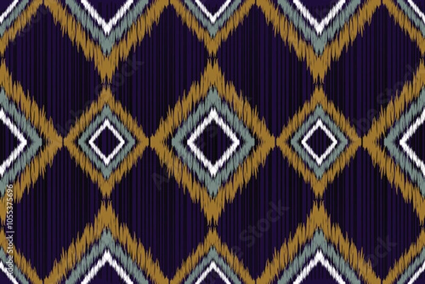 Fototapeta Ethnic seamless geometric ikat pattern, native pattern