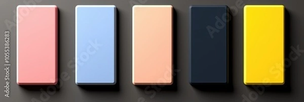 Fototapeta Colorful Rectangles on a Minimalist Background