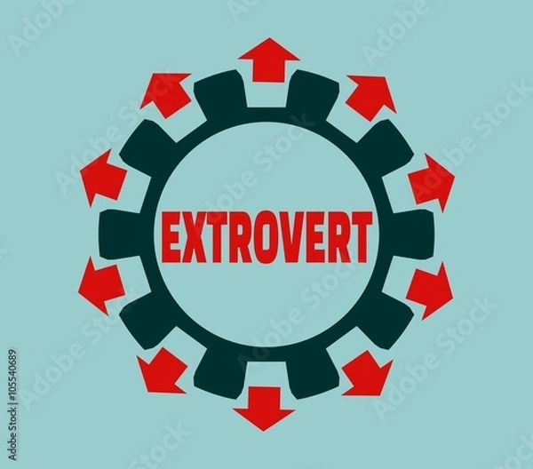Fototapeta Extrovert character. Psychlogy metaphor