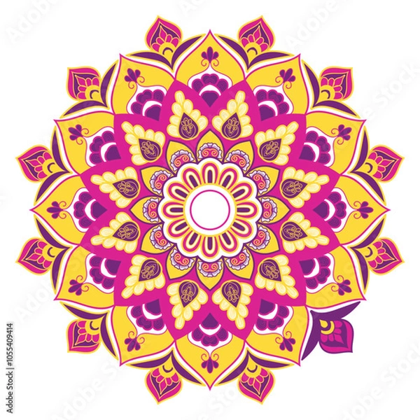 Fototapeta background with flowers mandala design lace pattern mandala design