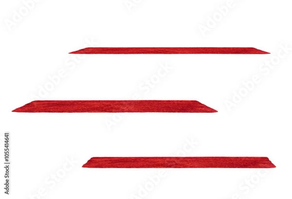 Fototapeta Side view of stars red carpet. On isolated transparent background.