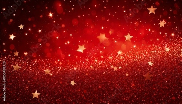 Obraz red stars christmas background
