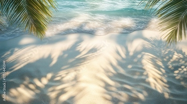 Fototapeta A tranquil beach scene with an emphasis on the textures of fine