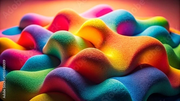 Fototapeta A symphony of vibrant hues, each undulating form interweaving with its neighbor in a mesmerizing display of color and texture.