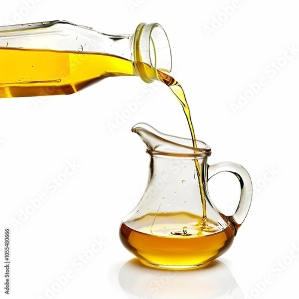 Fototapeta olive oil and vinegar with white Background.