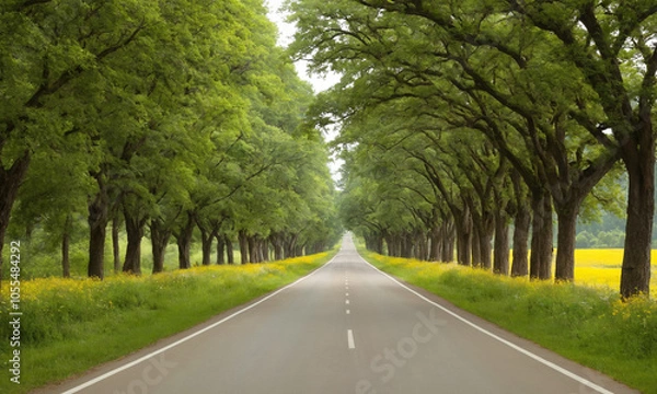 Obraz 시골길옆 예쁜꽃과 나무