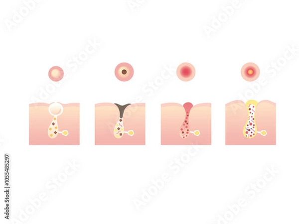 Obraz ニキビのイラスト