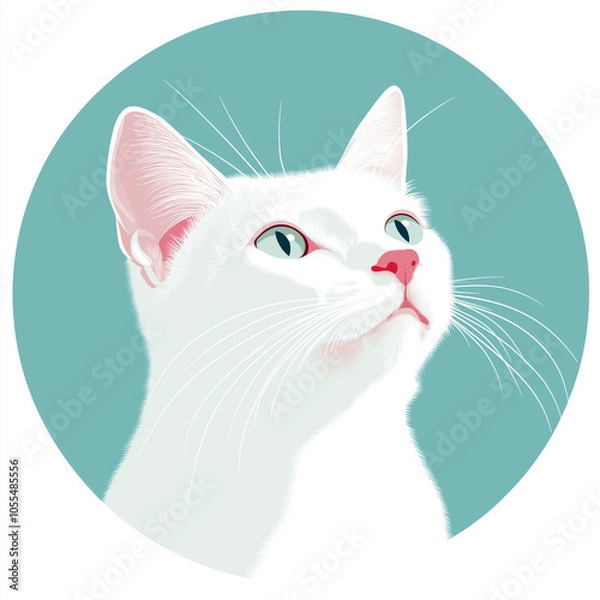 Fototapeta portrait of a white cat