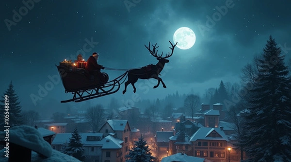 Obraz 산타와 루돌프