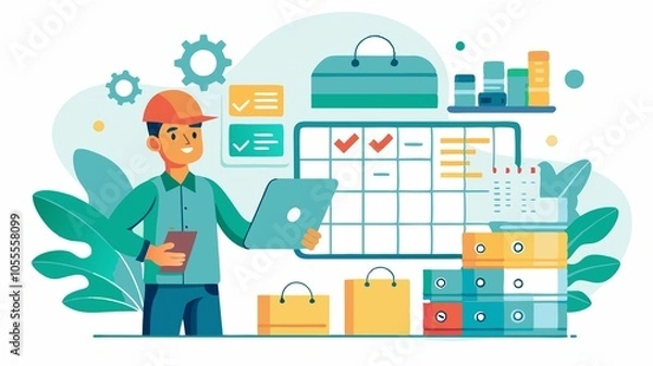 Fototapeta Production Planners coordinate with procurement departments to ensure that raw materials and components are delivered on time.