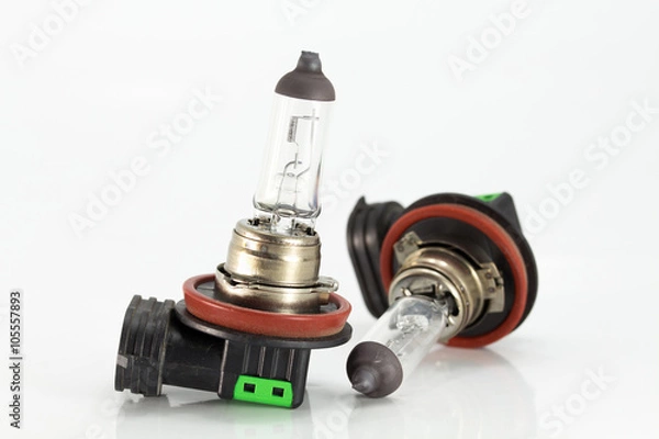 Obraz A halogen car headlamp bulb with main and dipped beams