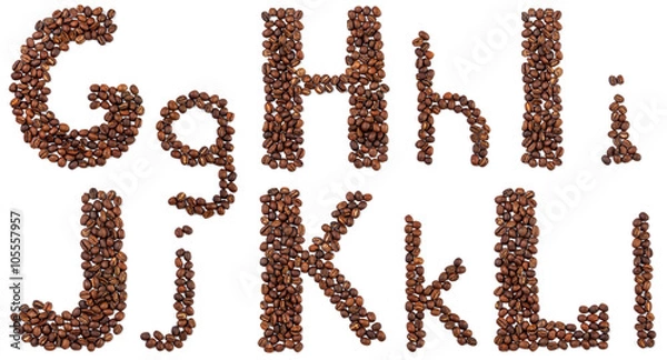 Obraz alphabet from coffee beans isolated