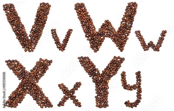 Obraz alphabet from coffee beans isolated