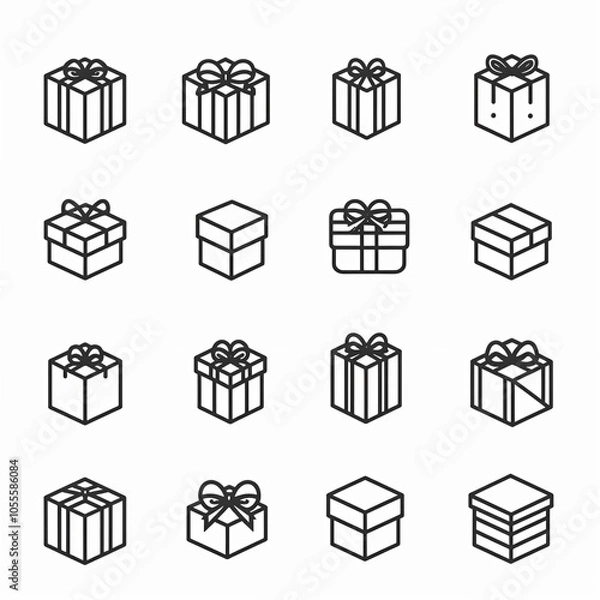 Fototapeta set of gift boxes vector with white background
