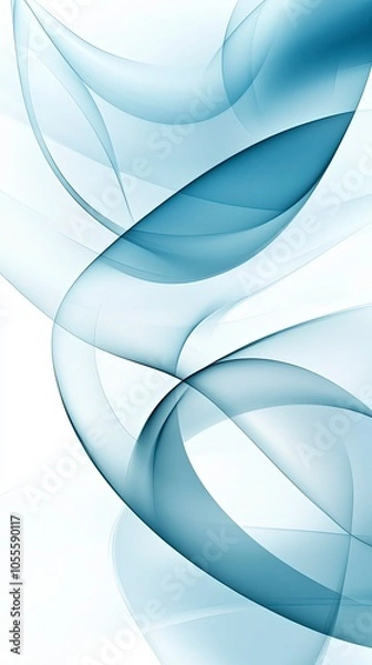 Fototapeta Futuristic abstract background with smooth curves and light blue tones, symbolizing innovation and trust in insurance