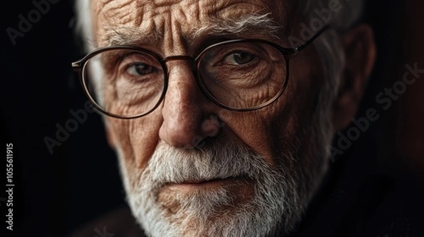 Fototapeta A close up image of an elderly man