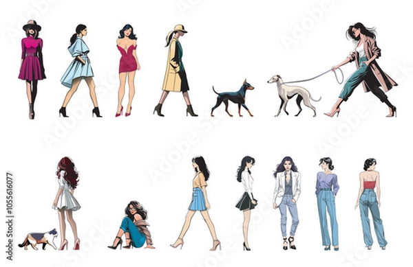 Obraz Architecture Illustrated Silhouette Scale Figures 