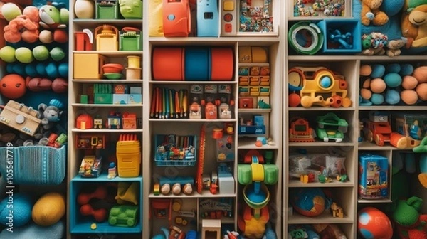 Obraz Playful Learning - Educational Toys in Vibrant Playroom for Kids