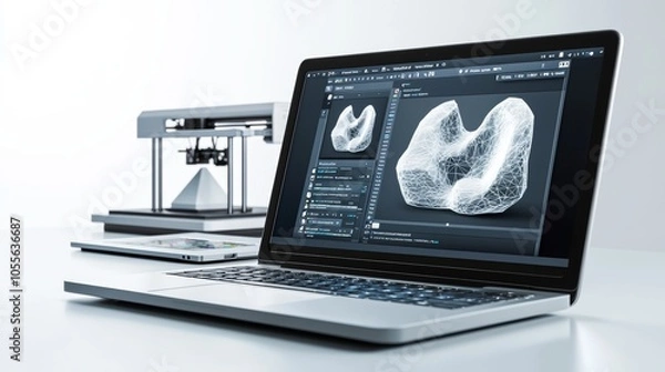 Obraz High Detail Laptop Screen Displaying Split View
