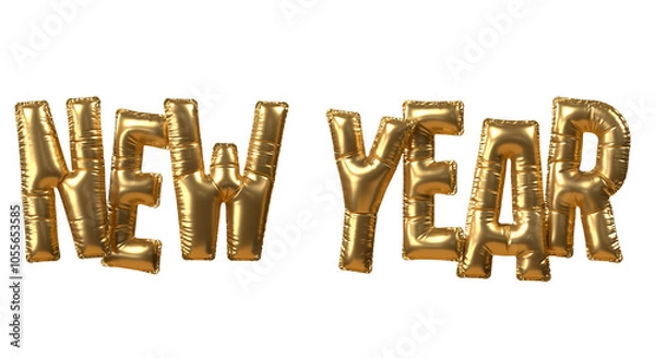 Fototapeta Balloon Gold Happy New Year