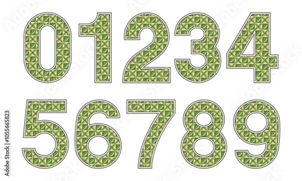Fototapeta set of creative number for environment and sustainable number design vector.
