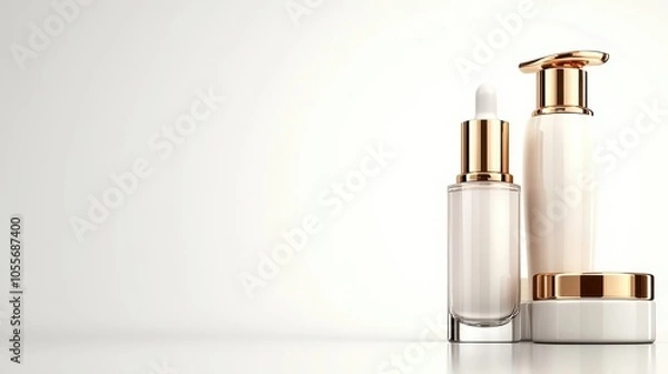 Fototapeta Luxe Skincare Set Minimalist Design