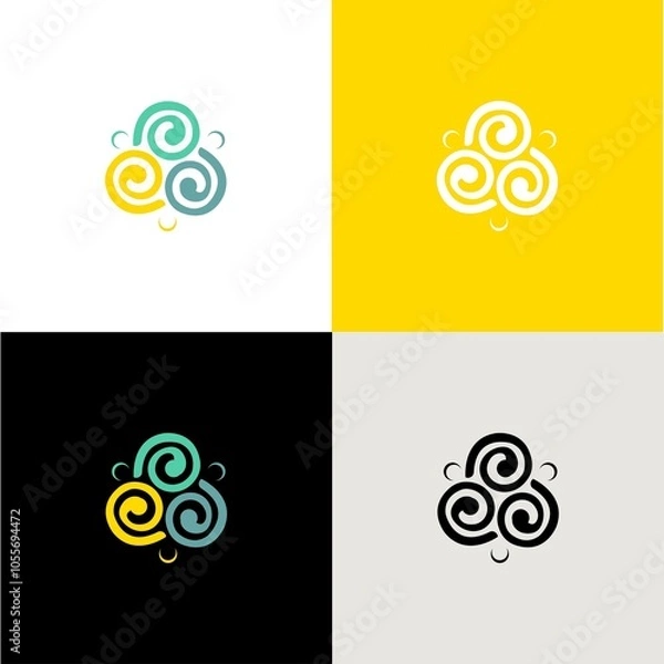 Obraz Triskel icon vector logo template design