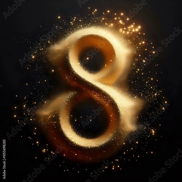 Obraz Golden glowing number 8
