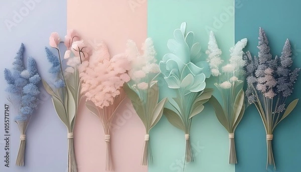 Fototapeta A soft and nostalgic color palette inspired by the -Pastel Dream- trend