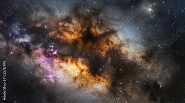 Fototapeta A stunning cosmic scene showcasing vibrant colors and intricate formations in the universe.