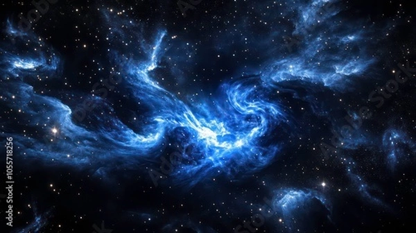 Fototapeta A stunning depiction of a cosmic nebula filled with swirling clouds of gas and stars.