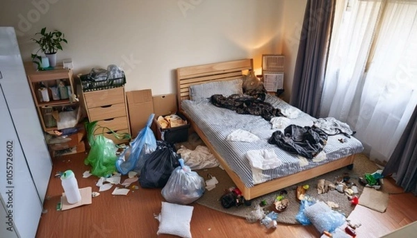 Obraz ゴミで埋めつくされた部屋の素材写真