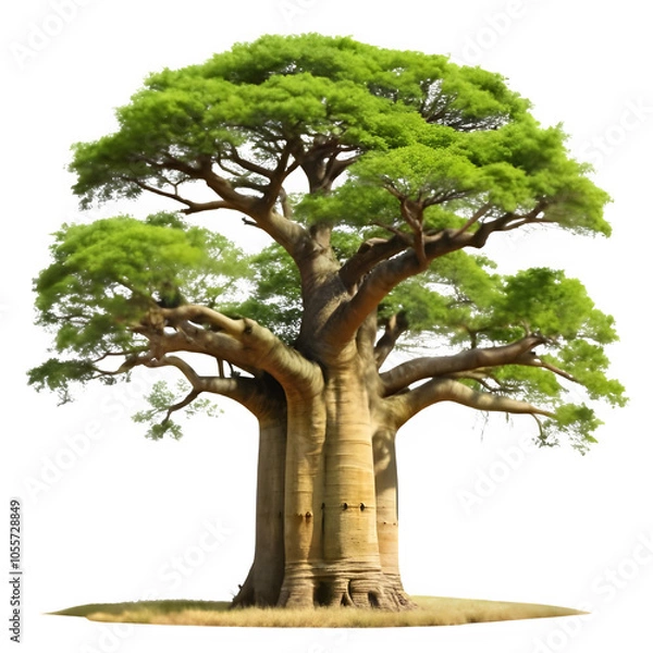 Obraz Ancient baobab tree on transparent background