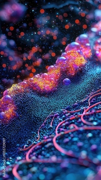 Fototapeta Detailed 3D Representation of Cell Membrane Structure