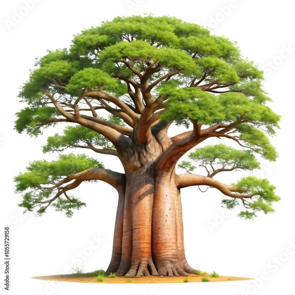 Obraz Ancient baobab tree on transparent background