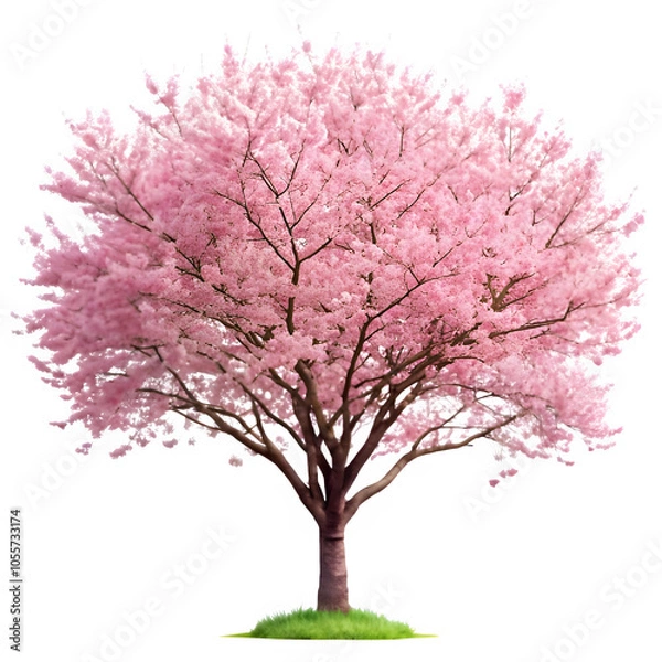 Obraz Blooming cherry blossom tree on transparent background