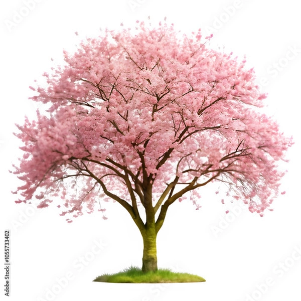 Obraz Blooming cherry blossom tree on transparent background