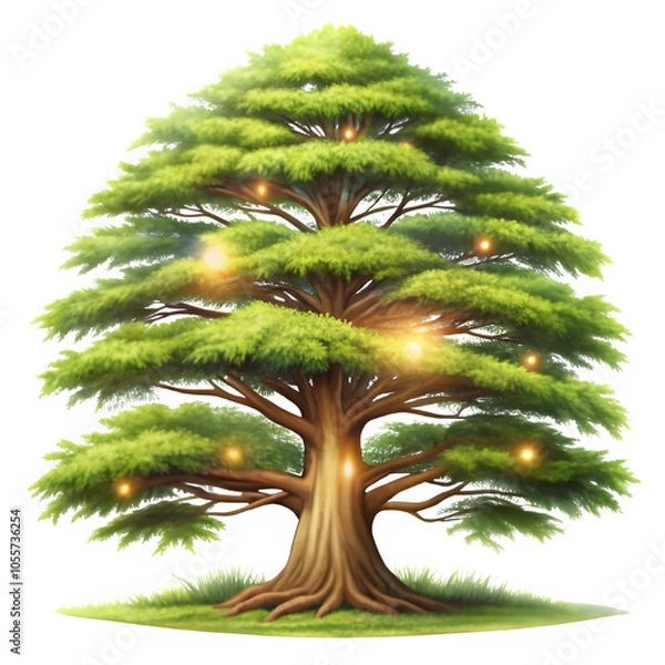 Obraz Enchanted cedar tree on transparent background