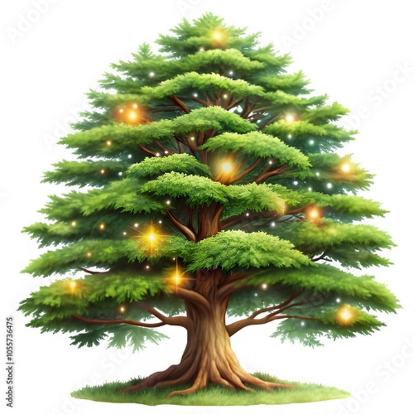 Obraz Enchanted cedar tree on transparent background