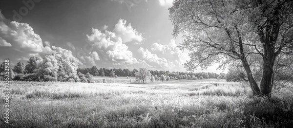 Fototapeta Beautiful Summer Nature View In Black And White