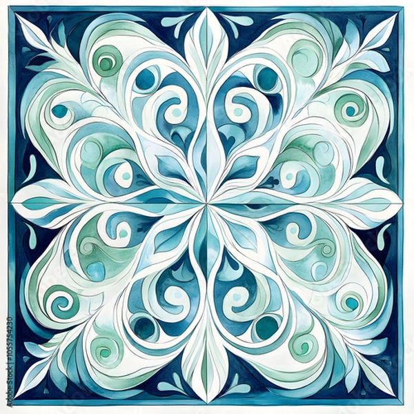 Fototapeta Geometric and Organic Doodle Tile and Carpet Designs with White Borders | Hand-drawn, Abstract, Floral, and Symmetrical Patterns in Soft Pastel and Earth Tones