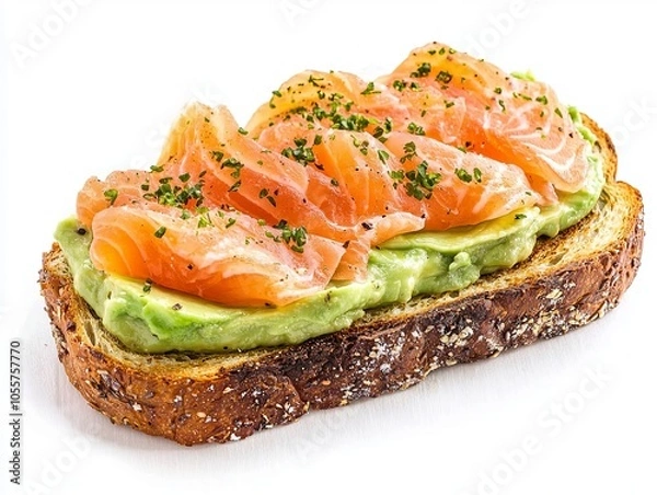 Obraz Avocado Toast with Smoked Salmon