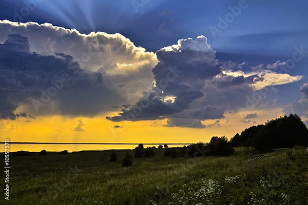 Obraz Thundercloud above lake