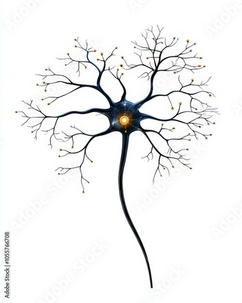 Fototapeta Neuron illustration, white isolate background