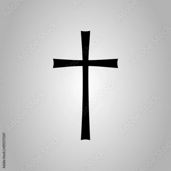 Obraz Black Christian cross, vector
