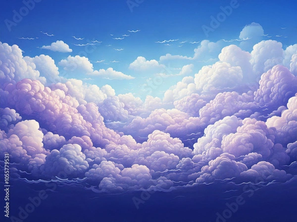 Obraz 夢幻的なパステルカラーの雲海
